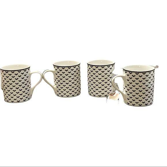 Tiffany & Co Gotham Chevron Print Vintage Mug Set of 4 - Picture 3 of 6